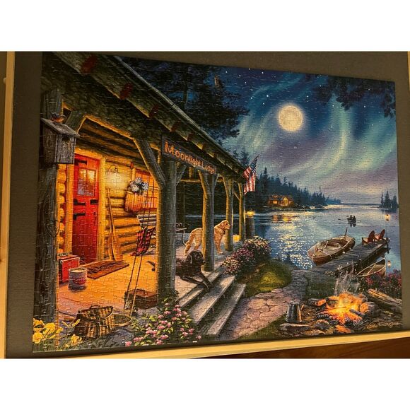 Darrell Bush 1000 Piece jigsaw Puzzle moonlight lodge Buffalo - Picture 4 of 5